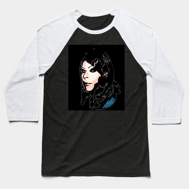 drag queen black background Baseball T-Shirt by Marccelus